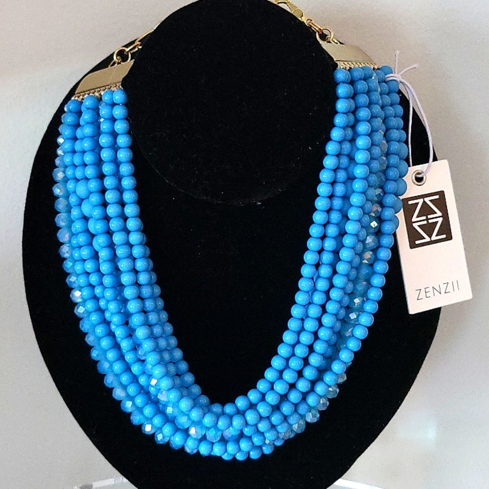 *NWT* Beaded Choker-Blue